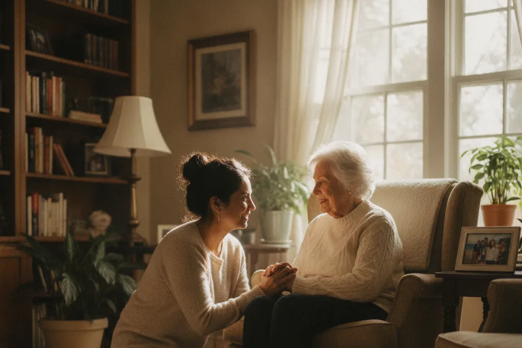 Family caregiver getting paid to care for an elderly loved one at home in Virginia — Godaelli Home Care