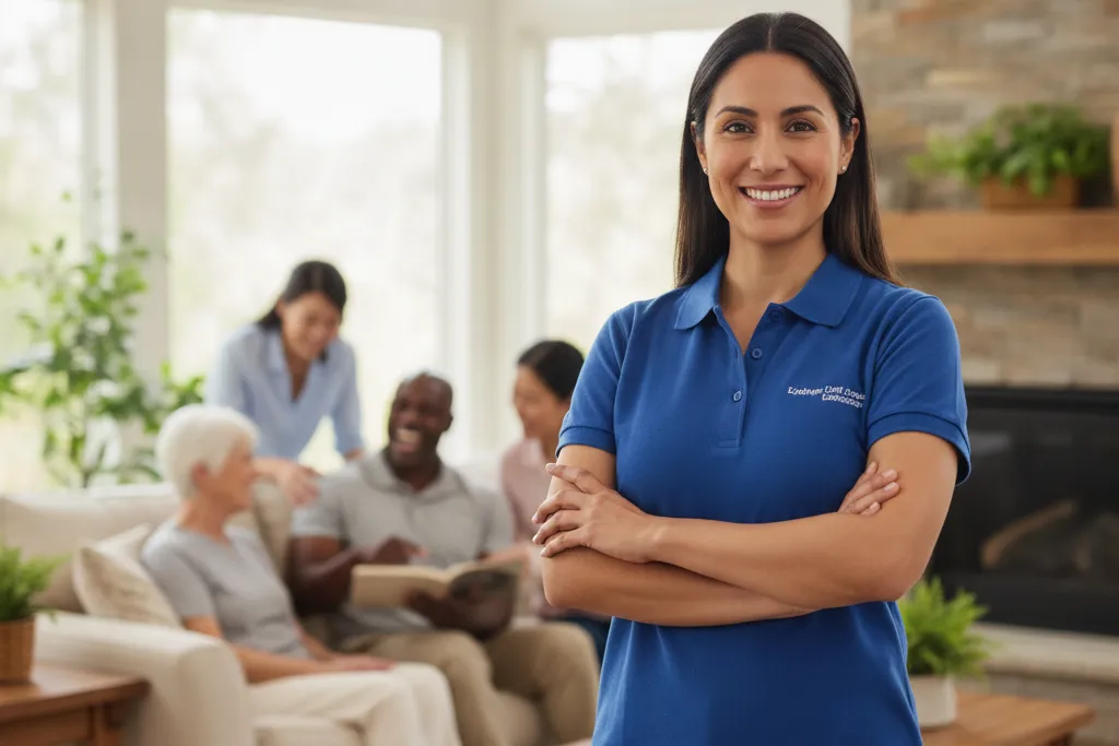 Professional Godaelli home care caregiver assisting a senior in a Northern Virginia home