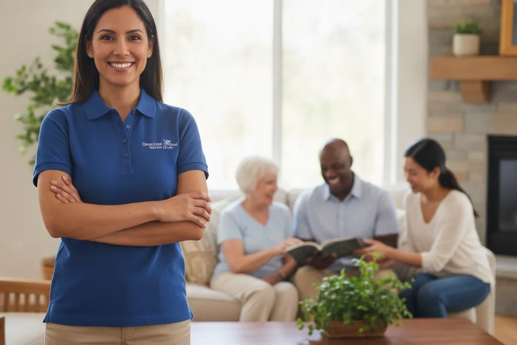 Professional Godaelli home care caregiver assisting a senior in a Northern Virginia home