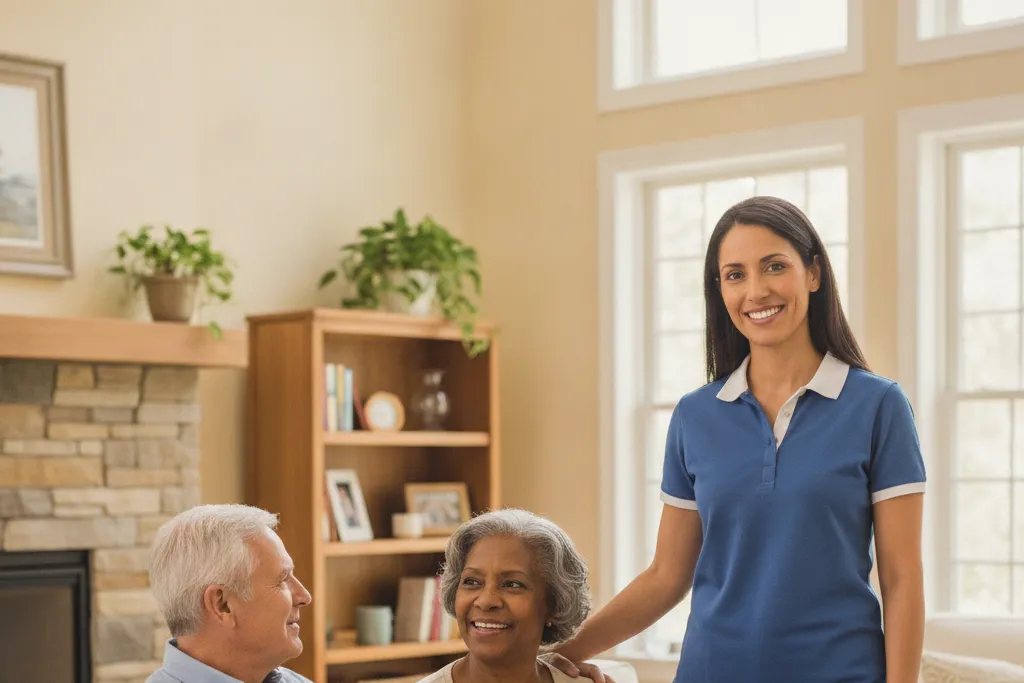Professional Godaelli home care caregiver assisting a senior in a Northern Virginia home