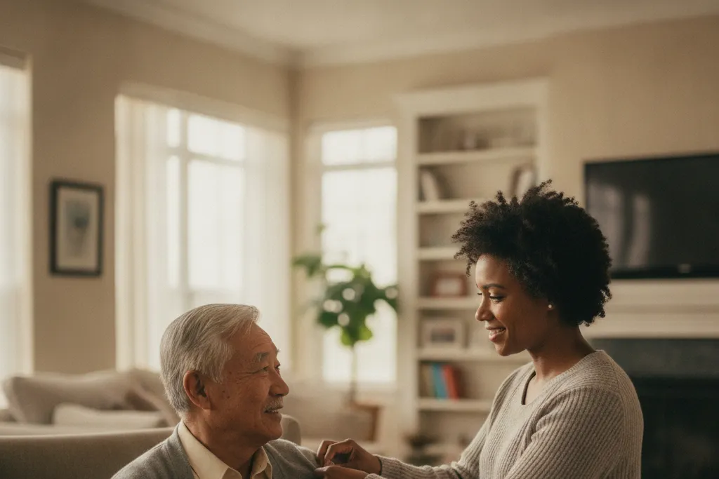 Family caregiver getting paid to care for an elderly loved one at home in Virginia — Godaelli Home Care