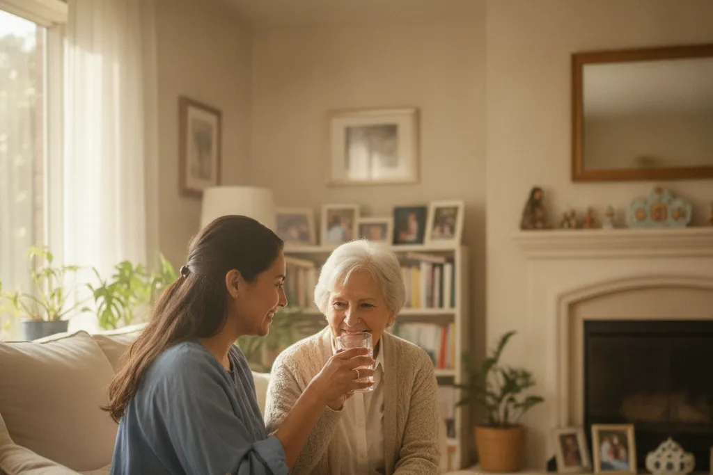 Family caregiver getting paid to care for an elderly loved one at home in Virginia — Godaelli Home Care
