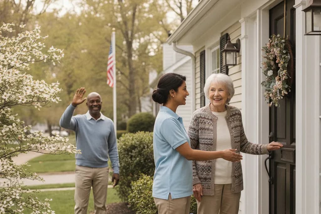 In-home caregiver assisting a senior at home in Arlington, Virginia — Godaelli Home Care