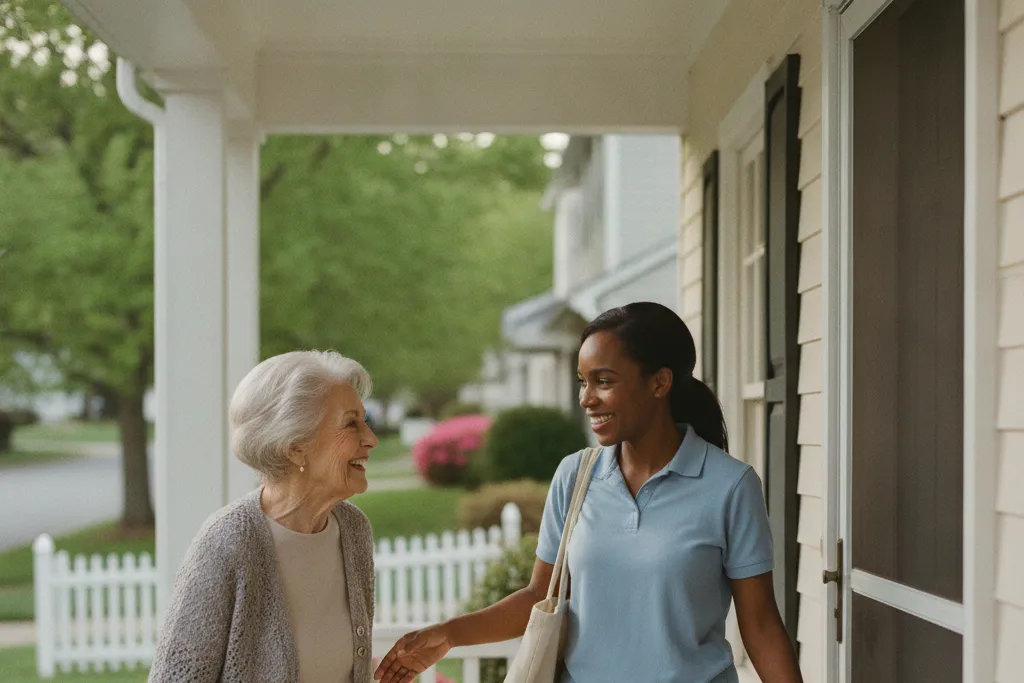 In-home caregiver assisting a senior at home in Fairfax County, Virginia — Godaelli Home Care