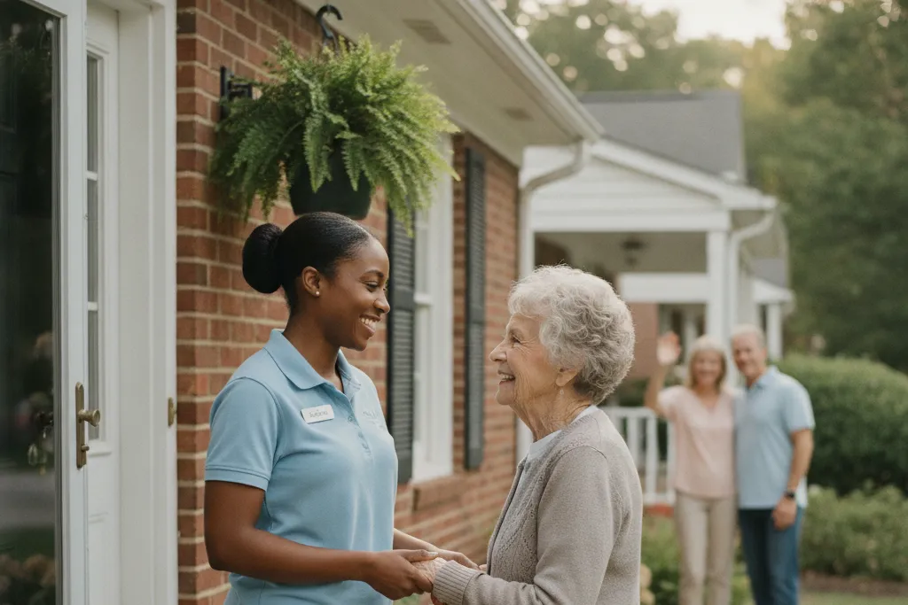 In-home caregiver assisting a senior at home in Fredericksburg, Virginia — Godaelli Home Care