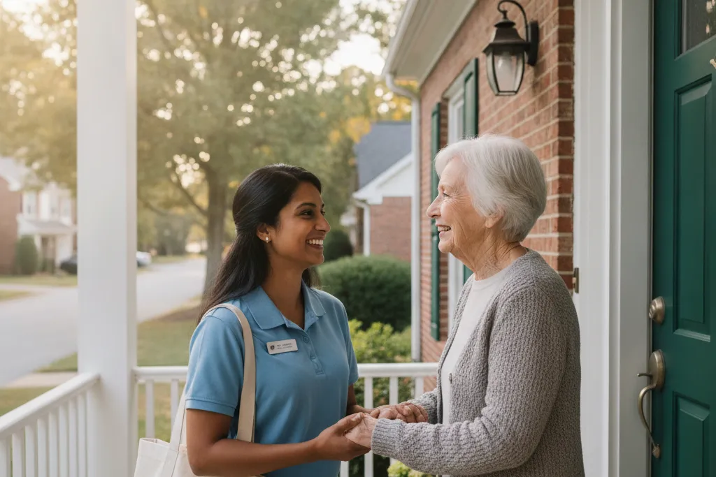 In-home caregiver assisting a senior at home in Loudoun County, Virginia — Godaelli Home Care