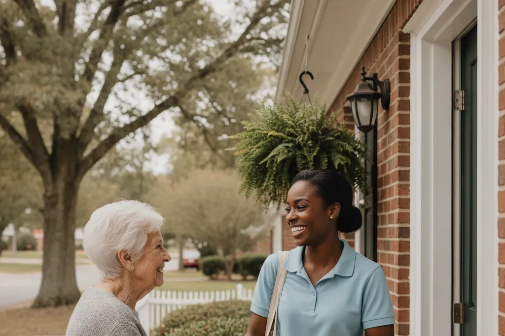 In-home caregiver assisting a senior at home in Manassas, Virginia — Godaelli Home Care