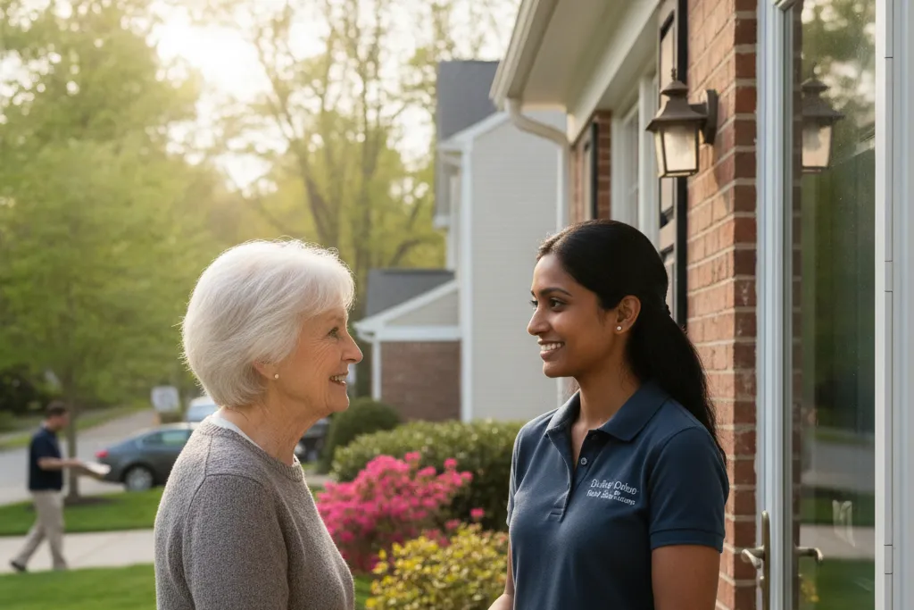 In-home caregiver assisting a senior at home in Reston, Virginia — Godaelli Home Care