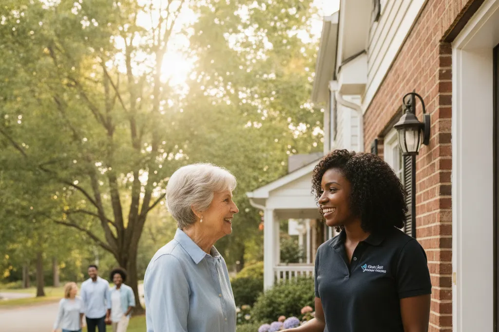 In-home caregiver assisting a senior at home in Vienna, Virginia — Godaelli Home Care