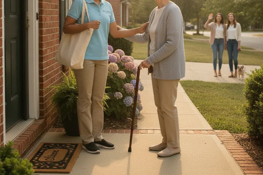 In-home caregiver assisting a senior at home in Woodbridge, Virginia — Godaelli Home Care