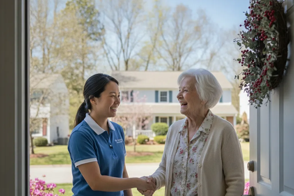 Family caregiver getting paid to care for an elderly loved one at home in Virginia — Godaelli Home Care