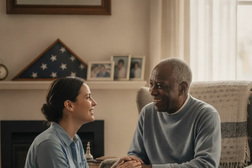 Family caregiver supporting a U.S. military veteran at home in Virginia — Godaelli Home Care