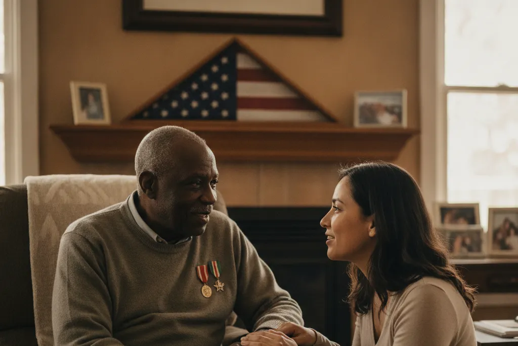 Family caregiver supporting a U.S. military veteran at home in Virginia — Godaelli Home Care